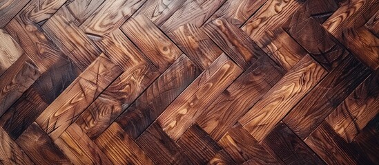 Aufkleber - Texture of wooden parquet flooring with copy space image