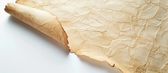 Wall Mural - Parchment paper sheet on a white background with copy space image