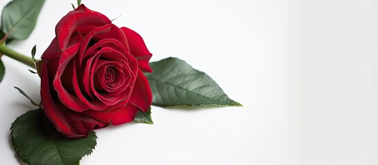 Fototapete - Red rose with copy space image for personalized text