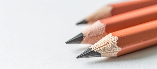 Aufkleber - Fresh blurred pencils against a white backdrop with ample copy space image