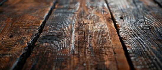 Leinwandbilder - Macro shot of rustic wooden table showcasing its grain texture in vintage style providing a blank canvas with copy space for background wallpaper or design elements