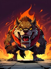 Poster - Fiery Wolf Creature