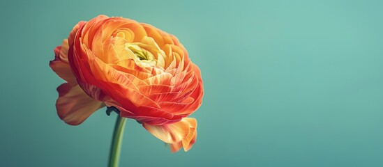 Aufkleber - A vibrant ranunculus flower featuring copy space image