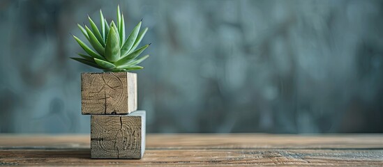 Wall Mural - bid symbol the word bid represented on wooden blocks attractive grey backdrop with a succulent plant