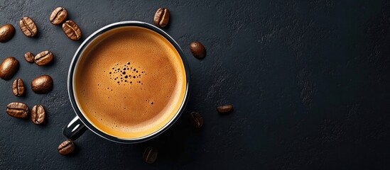 Aufkleber - A cup of coffee Beverage Focused selection. with copy space image. Place for adding text or design