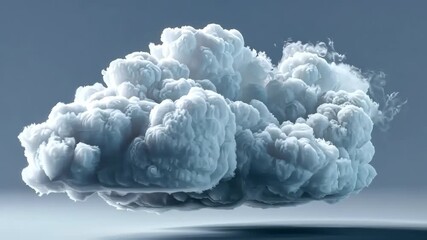 Wall Mural - one white cloud on a light grey background.