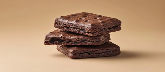 Fototapete - A standard bourbon biscuit set against a plain background. with copy space image. Place for adding text or design