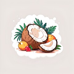 Wall Mural - Tropical Fruit Illustration