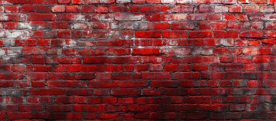 Poster - Grunge red brick wall backdrop with copy space