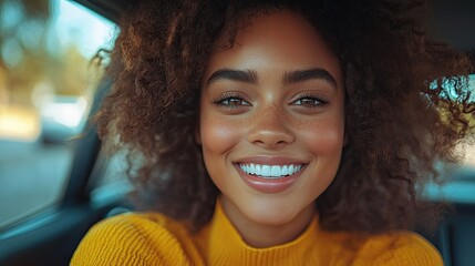 Wall Mural - prepared for driving young woman excited sitting in her car