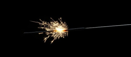 Aufkleber - Christmas sparkler against a black background. with copy space image. Place for adding text or design