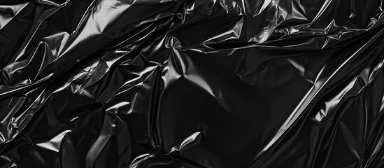 Wall Mural - texture of a black plastic bag. with copy space image. place for adding text or design