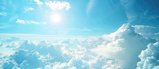 The expansive blue sky and clouds are beautiful. with copy space image. Place for adding text or design