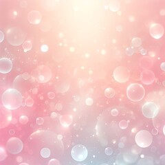 Canvas Print - Abstract background with bokeh defocused lights with white and pink bokeh and floral elements. Vector illustration.