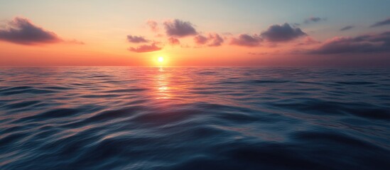 Poster - sunrise over the ocean. with copy space image. Place for adding text or design