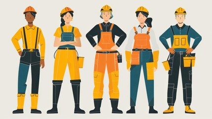 Wall Mural - Worker Uniform labor day