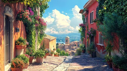 Wall Mural - realistic photo Italy, sunny day 