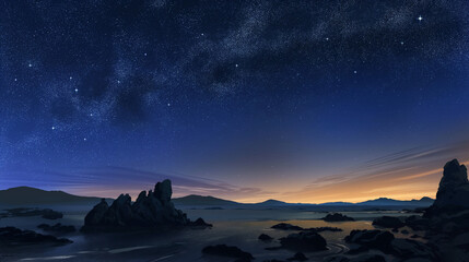 Wall Mural - a beautiful night sky with a large star in the middle