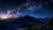 © siaminka - A beautiful night sky with a mountain range in the background