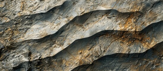 Canvas Print - Stone slab with wavy lines perfect for texture natural patterns or geology themes with a copy space image