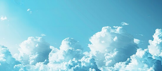 Poster - Clouds with distinctive patterns and a clear blue sky with copy space image