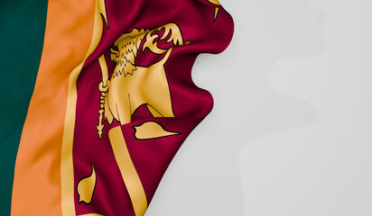 Sri lanka flag Waving 3d illustration image