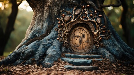 Wall Mural - Fairy Door in Tree  