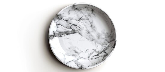 Wall Mural - Isolated marble plate on a white background with clipping path for copy space image