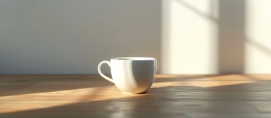 Canvas Print - A coffee cup on a table with a copy space image