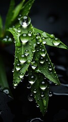 Poster - water drops on a leaf