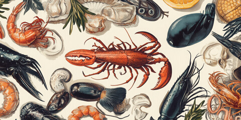 Wall Mural - Graphic Resources for seafood