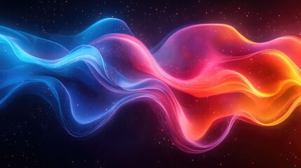 Poster - Abstract Cosmic Waves with Glowing Particles