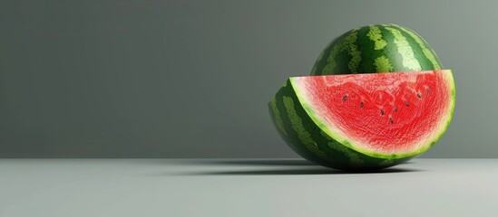 Sticker - Fresh and juicy food concept illustrated by a watermelon in a copy space image