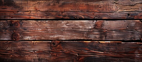 Wall Mural - Wooden background with aged appearance suitable for table or floor settings, offering ample copy space image.