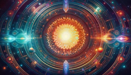 Wall Mural - The Universal Operating System, the soul of the Universe entity, within this OS lives every single instruction needed for the creation code, generat ai