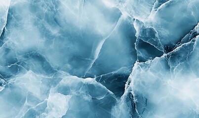 Poster - Soft Blue Marble Texture Background with Subtle White and Grey Veins, Matte Finish