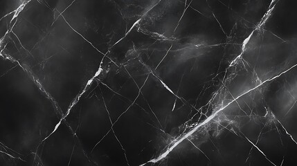 Poster - Dark Grey Marble Texture with Light Grey and White Veins, Polished and Modern Surface
