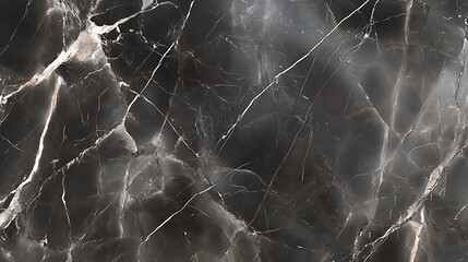 Poster - Dark Grey Marble Texture with Light Grey and White Veins, Polished and Modern Surface