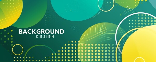 Wall Mural - abstract green and yellow luxury wallpaper pattern with text 