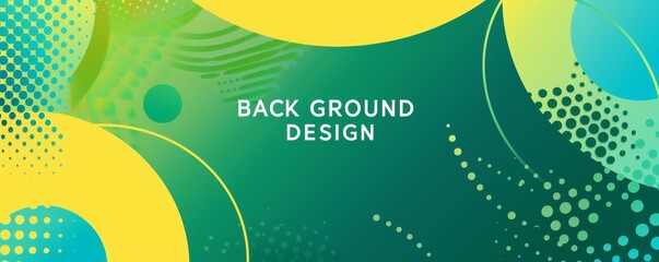 Wall Mural - abstract green and yellow luxury wallpaper pattern with text 