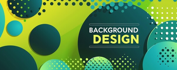 Wall Mural - abstract green and yellow luxury wallpaper pattern with text 