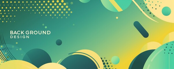 Wall Mural - abstract green and yellow luxury wallpaper pattern with text 