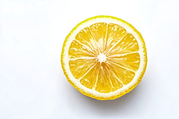 Wall Mural - Fresh lemon sliced, isolated on white background.