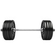 © PNG - Black barbell isolated on black background.