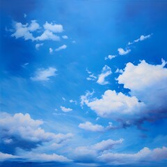 Canvas Print - blue sky with clouds