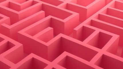 Wall Mural - intricate 3d maze design, exploring abstract pathways with a flat design aesthetic, vibrant colors i