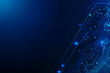 © Abstract - Futuristic vector illustration of a blue circuit board with intricate digital tech elements, perfect for advanced technology backgrounds.
