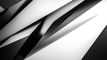 Poster - Sharp Modern Abstract Background with Angular Shapes in Monochromatic Black, White, and Grey Palette