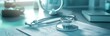 © DZMITRY - A stethoscope is placed on a medical file paper, a medical document, and medication prescriptions are being written for a patient. This is a health care, medicine concept.