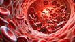 © Natalia - Blood anemia background cell hematology red template. Anemia blood hemoglobin medicine banner